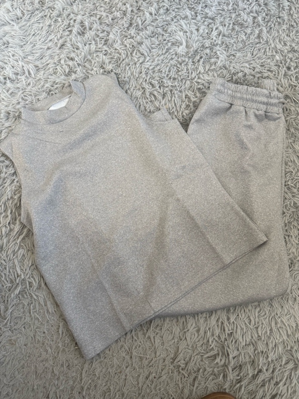 Gray Knit Top with Fabric Care Tag